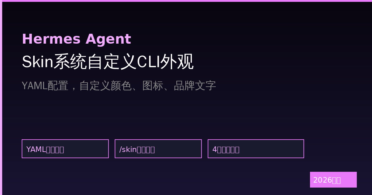 Hermes Agent Skin系统详解：自定义CLI外观与交互体验（2026最新）-China AI Hub