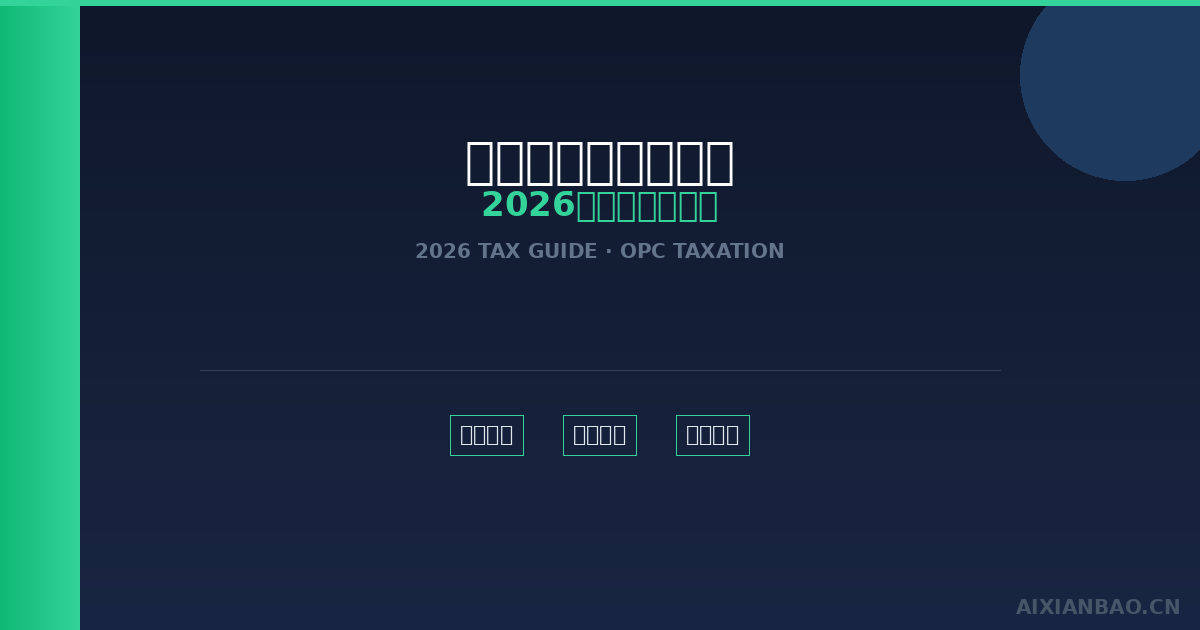 一人公司怎么交税?2026年最新税务攻略+实用避坑指南-China AI Hub