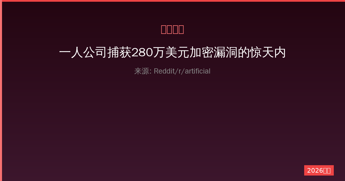 一人公司捕获280万美元加密漏洞的惊天内幕与技术反思全流程解析-China AI Hub