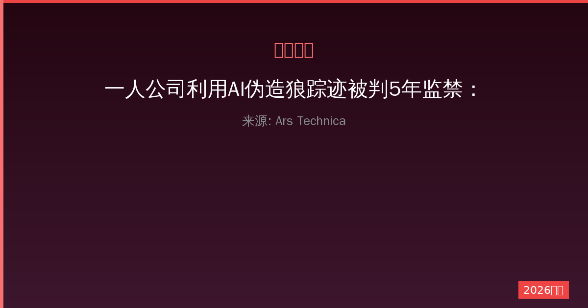 一人公司利用AI伪造狼踪迹被判5年监禁：深度剖析与法律警示案例分析-China AI Hub